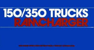1983 Dodge Ramcharger Owner's Manual