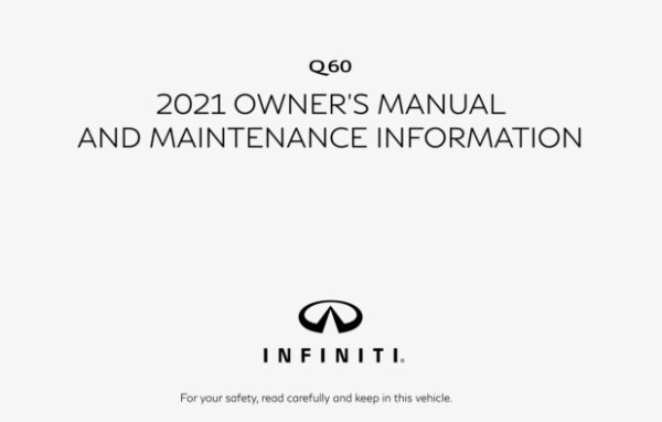 2021 Infiniti Q60 Coupe Owner's Manual