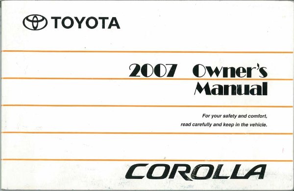 2007 Toyota Corolla Owner's Manual