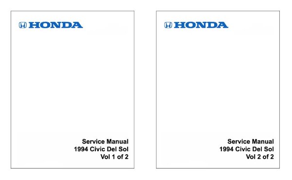 1994 Honda Civic Del Sol Factory Shop Service Manual