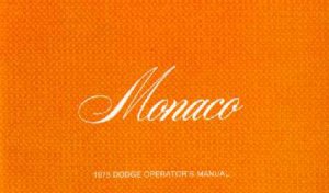 1975 Dodge Monaco Owner's Manual
