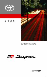 2026 Toyota GR SUPRA Owner's Manual