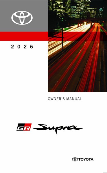 2026 Toyota GR SUPRA Owner's Manual