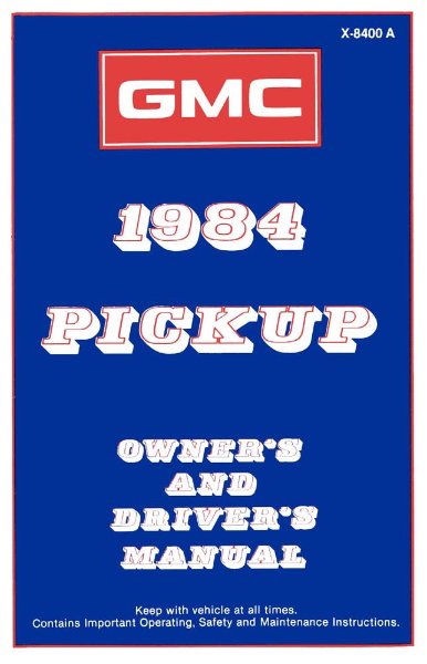 1984 GMC Light Duty Pickup Owner's Manual