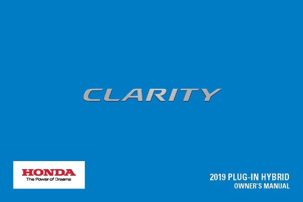 2019 Honda Clarity Plugin Hybrid Owner's Manual