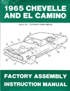 1965 Chevrolet Chevelle El Camino Assembly Manual Book Rebuild Illustrations