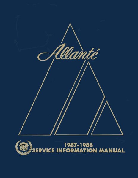 1987–1988 Cadillac Allante Factory Shop Service Manual