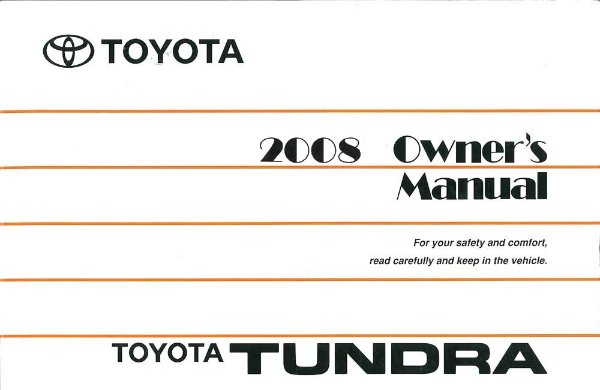 2008 Toyota TUNDRA Owner's Manual