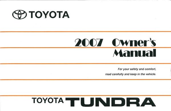 2007 Toyota Tundra Owner's Manual