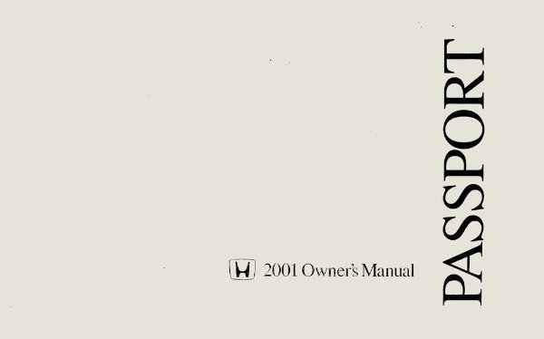 2001 Honda Passport Owner's Manual