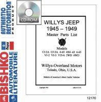 1945 1946 1947 1948 1949 Jeep Parts Numbers List Guide PDF Catalog Interchange sample image