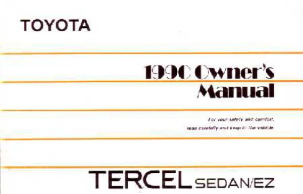 1990 Toyota Tercel Sedan Owner's Manual