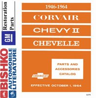 1946-64 CHEVROLET CORVAIR, CHEVELLE & CHEVY II Body & Chassis, Text & Illustration Parts Book sample image