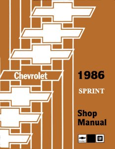 1986 Chevrolet Sprint Factory Shop Service Manual