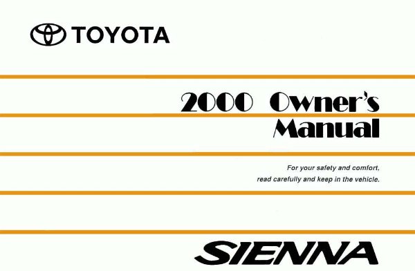 2000 Toyota Sienna Owner's Manual