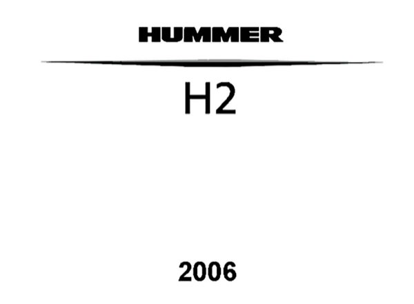 2006 GMC Hummer H2 Owner's Manual