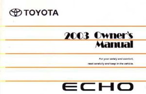 2003 Toyota Echo Owner's Manual