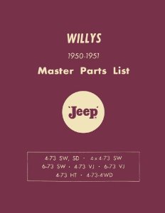 1950–1951 Jeep All Models Parts Book