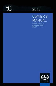2013 Scion Scion TC Owner's Manual