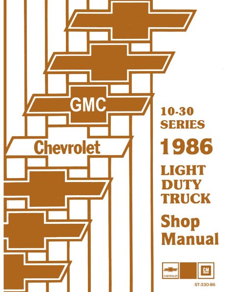 1986 Chevrolet C10, C20, C30, G, P Series Truck Factory Shop Service Manual