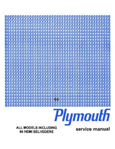 1966 Plymouth All Models Factory Shop Service Manual