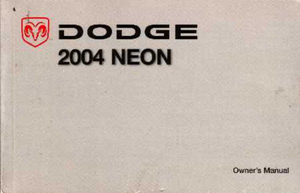 2004 Dodge Neon Owner's Manual