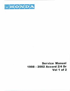 1998–2002 Honda Accord Factory Shop Service Manual