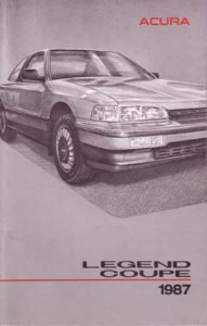 1987 Acura Legend Coupe Owner's Manual