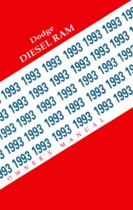 1993 Dodge Ram Diesel Truck Owner's Manual