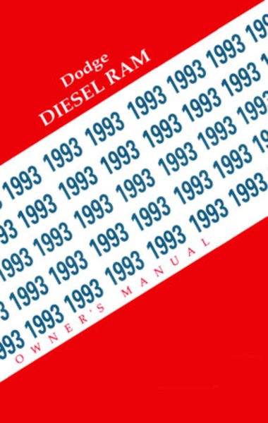 1993 Dodge Ram Diesel Truck Owner's Manual