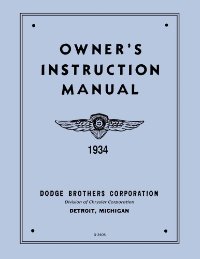 1934 Dodge Car Owners Manual User Guide