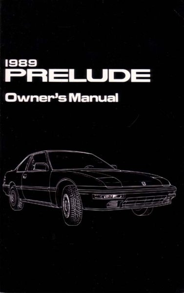 1989 Honda Prelude Owner's Manual