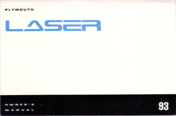 1993 Plymouth Laser Owner's Manual