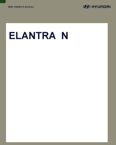 2022 Hyundai Elantra N Owner's Manual