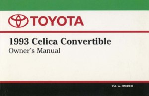 1993 Toyota Celica Convertible Owner's Manual