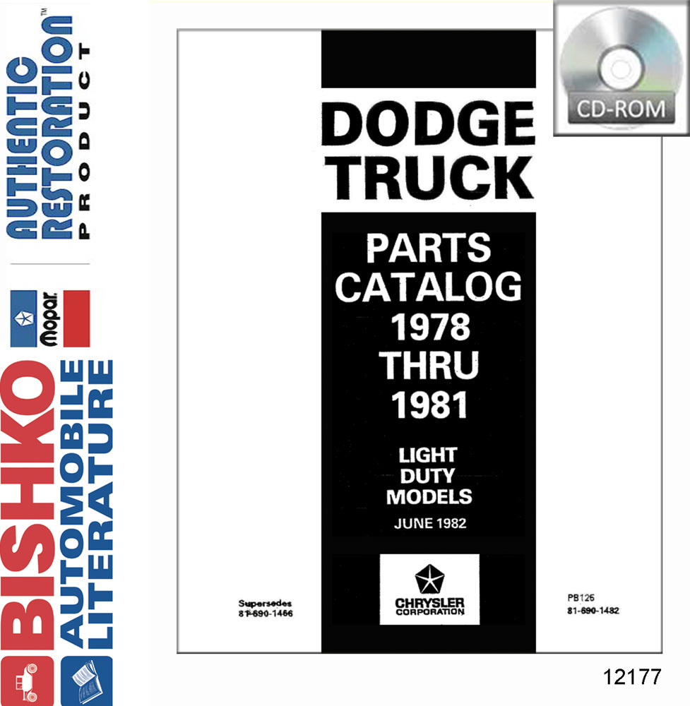 1978-1981 DODGE LT DUTY TRUCK Body & Chassis, Text & Illustration Parts Book