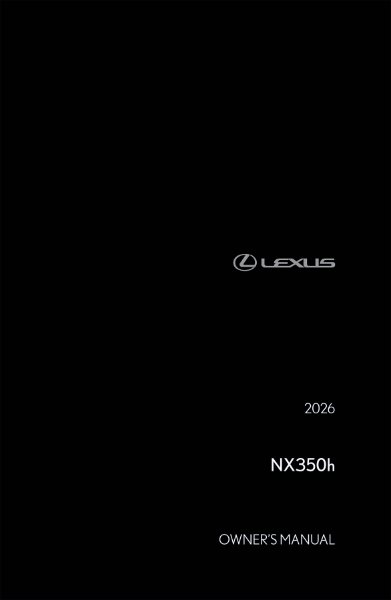 2026 Lexus NX 350H Owner's Manual