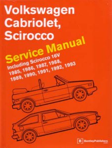 1985 1987 1989 1993 Volkswagen Cabriolet Scirocco Shop Service Repair Manual