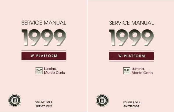 1999 Chevrolet Lumina, Monte Carlo Factory Shop Service Manual