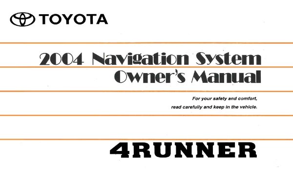 2004 Toyota 4Runner Owner's Manual