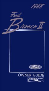 1988 Ford Bronco II Owner's Manual