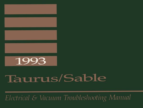 1993 Ford Taurus, Sable Wiring Diagrams Manual