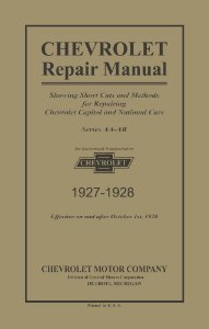 1927–1928 Chevrolet All Car Models Factory Shop Service Manual