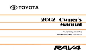 2002 Toyota RAV4 Owner's Manual