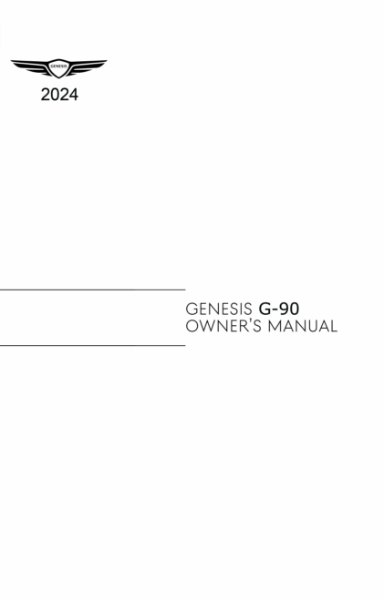 2024 Genesis G90 Owner's Manual