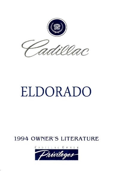 1994 Cadillac Eldorado Owner's Manual