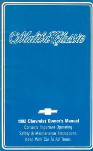 1982 Chevrolet Malibu Classic Owner's Manual