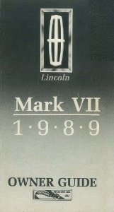 1989 Lincoln Mark VII Owner's Manual