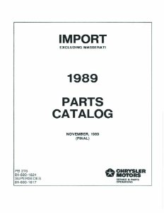 1989 MoPar CHRYSLER, DODGE, DODGE TRUCK, PLYMOUTH, MITSUBISHI Parts Book