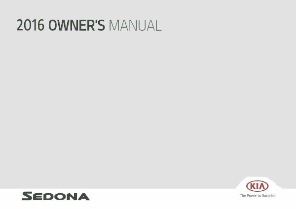 2016 Kia Sedona Owner's Manual
